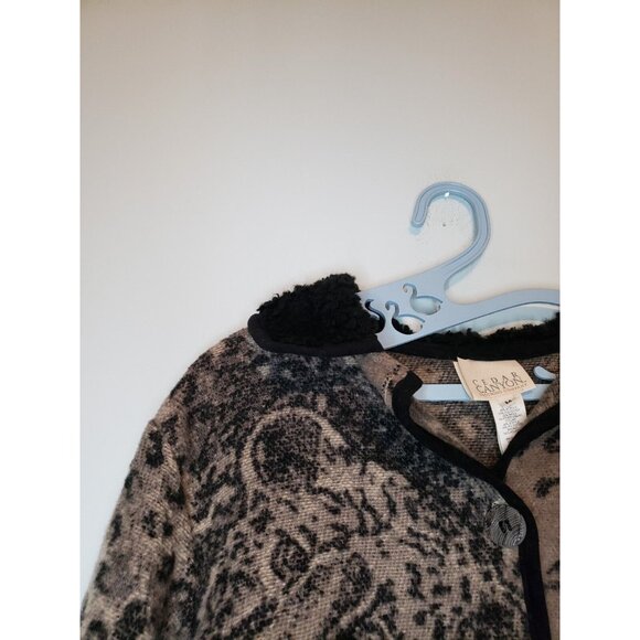 Cedar Canyon Womens M Cardigan Button Long Sleeve Tiger Leopard Print Wool Blend - Picture 4 of 5